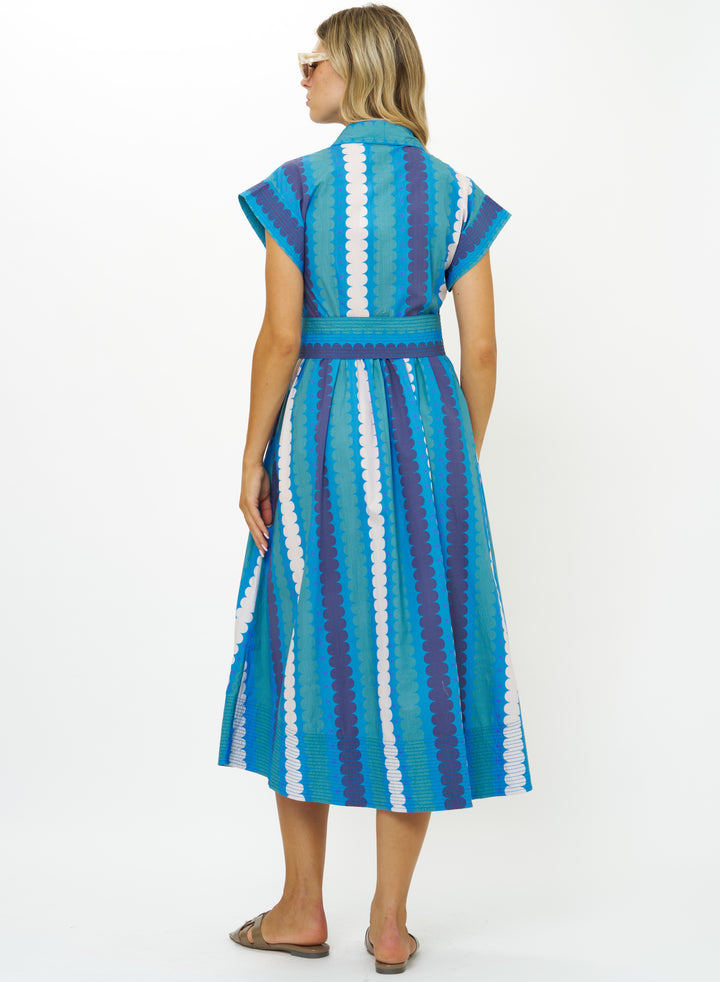 Belted Shirt Dress | Meko Blue