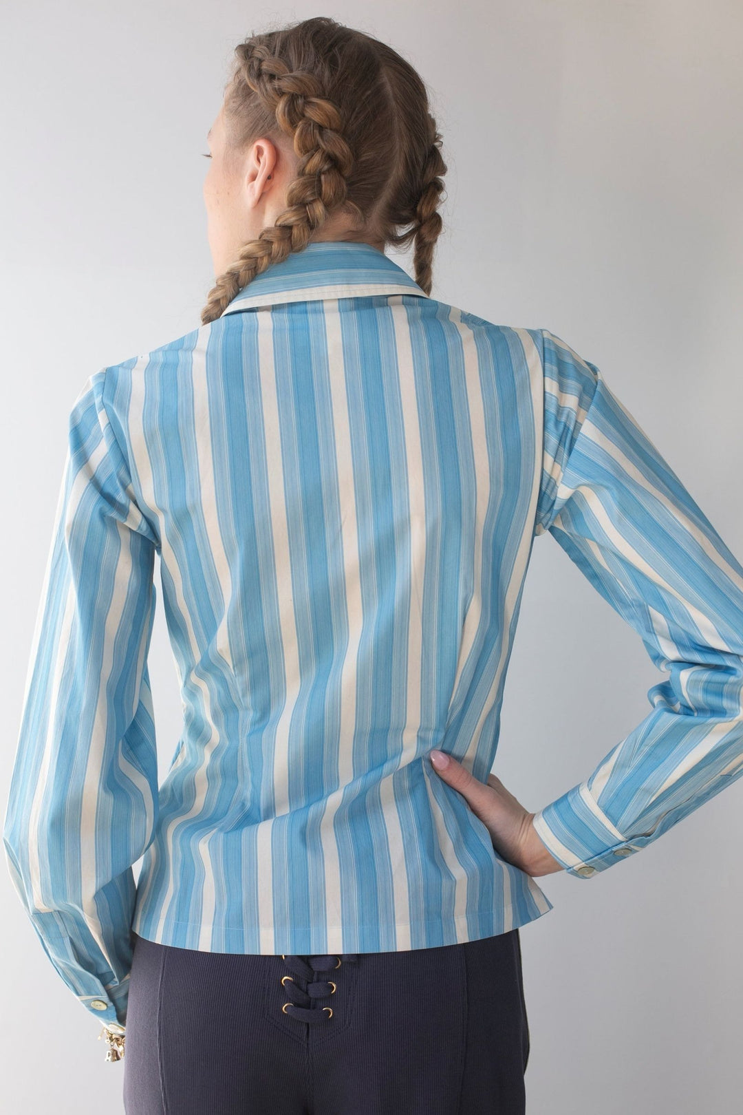 Soft Corset Shirt | French Blue Stripes