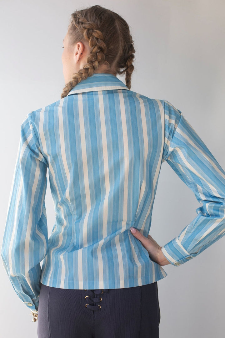 Soft Corset Shirt | French Blue Stripes