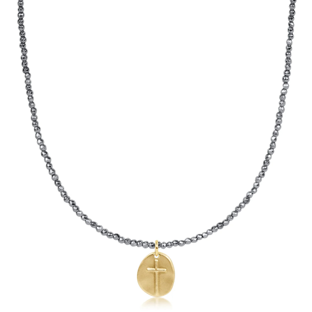 Faceted Hematite 2mm Choker - Inspire Small Charm | +Colors