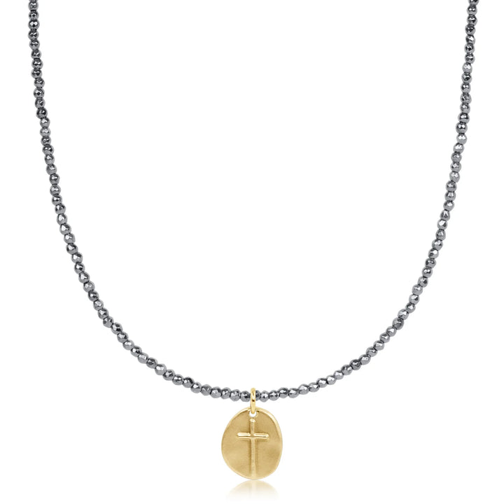 Faceted Hematite 2mm Choker - Inspire Small Charm | +Colors