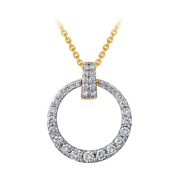14KT .51 ct Diamond Circle Necklace