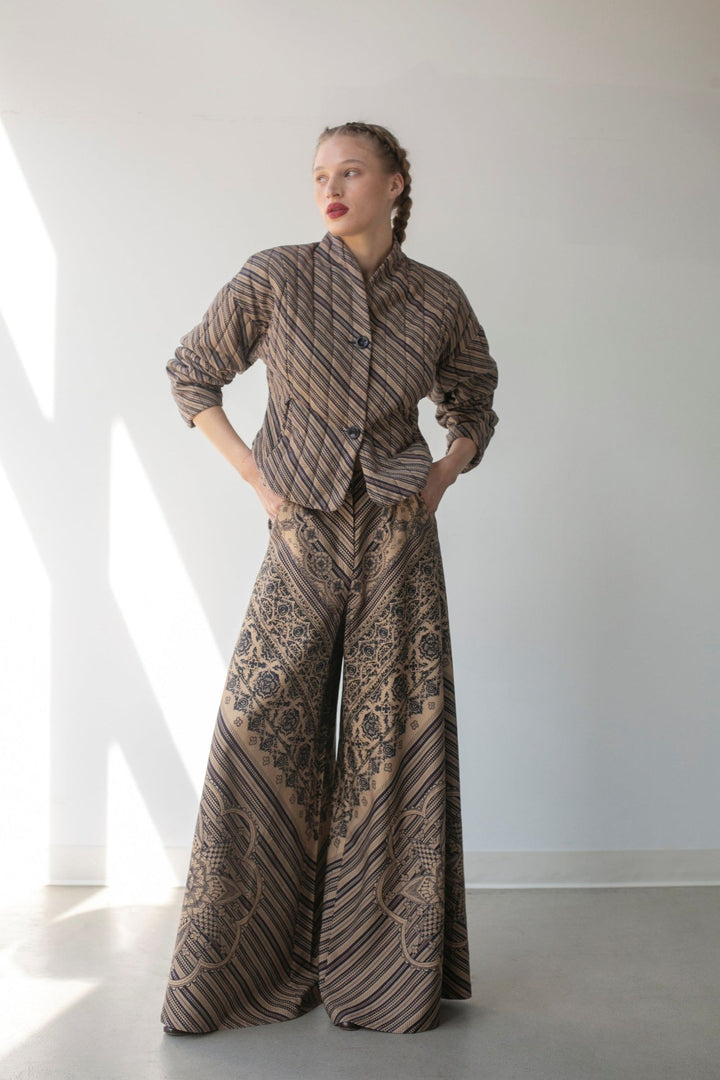 Palazzo Pant | Diagonal Stripe