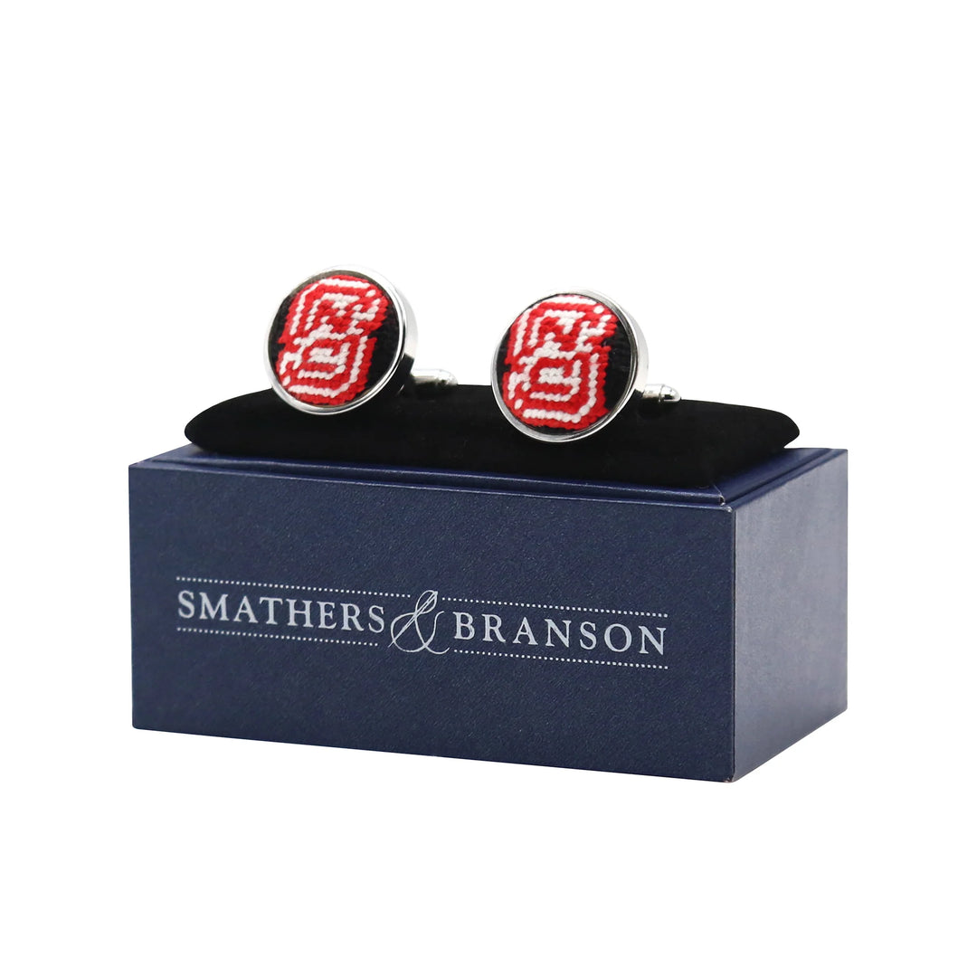 Needlepoint Cufflinks | NCSU