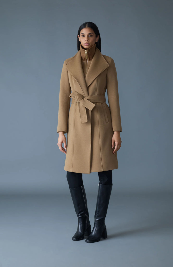 2-in-1 Double Face Wool Coat with Sash | Otter