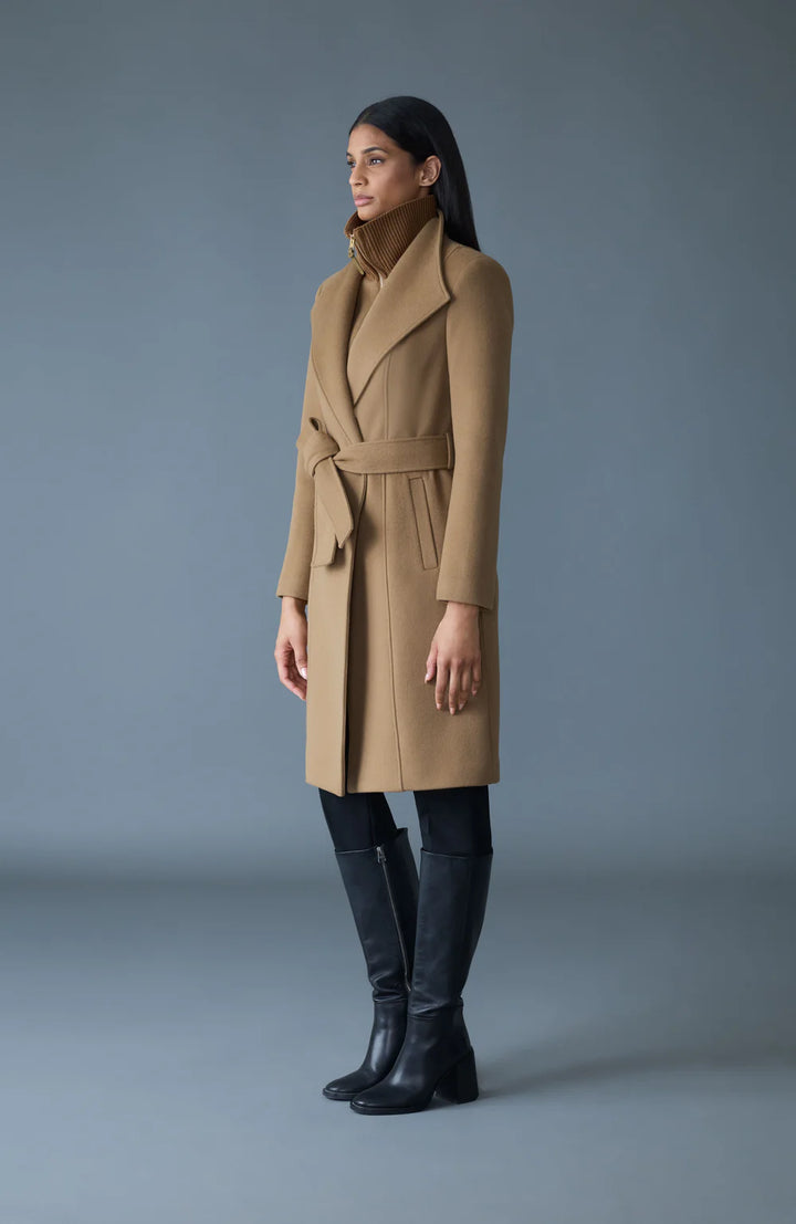 2-in-1 Double Face Wool Coat with Sash | Otter