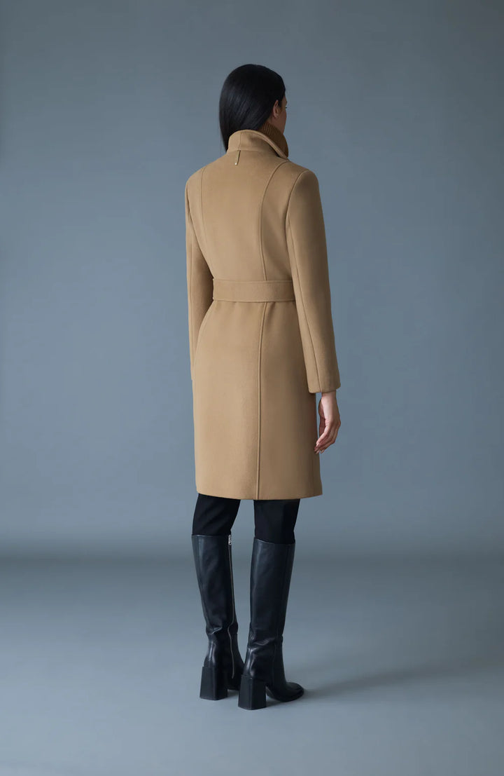 2-in-1 Double Face Wool Coat with Sash | Otter