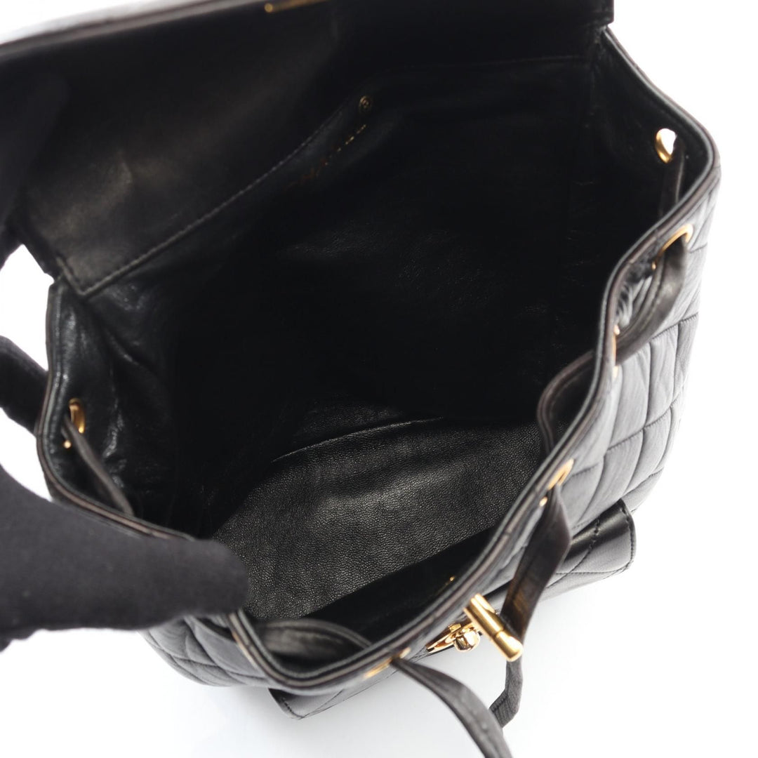 Chanel Black Matelasse Backpack Lambskin Leather