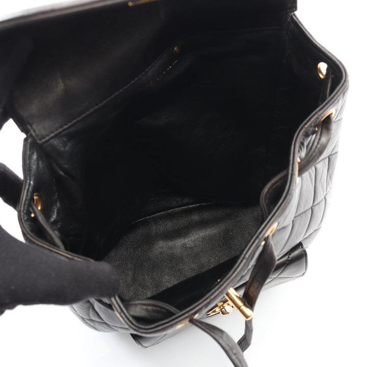 Chanel Black Matelasse Backpack Lambskin Leather