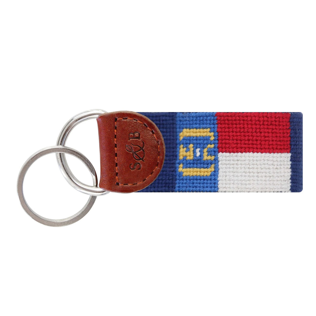 Needlepoint Key Fob | NC Flag