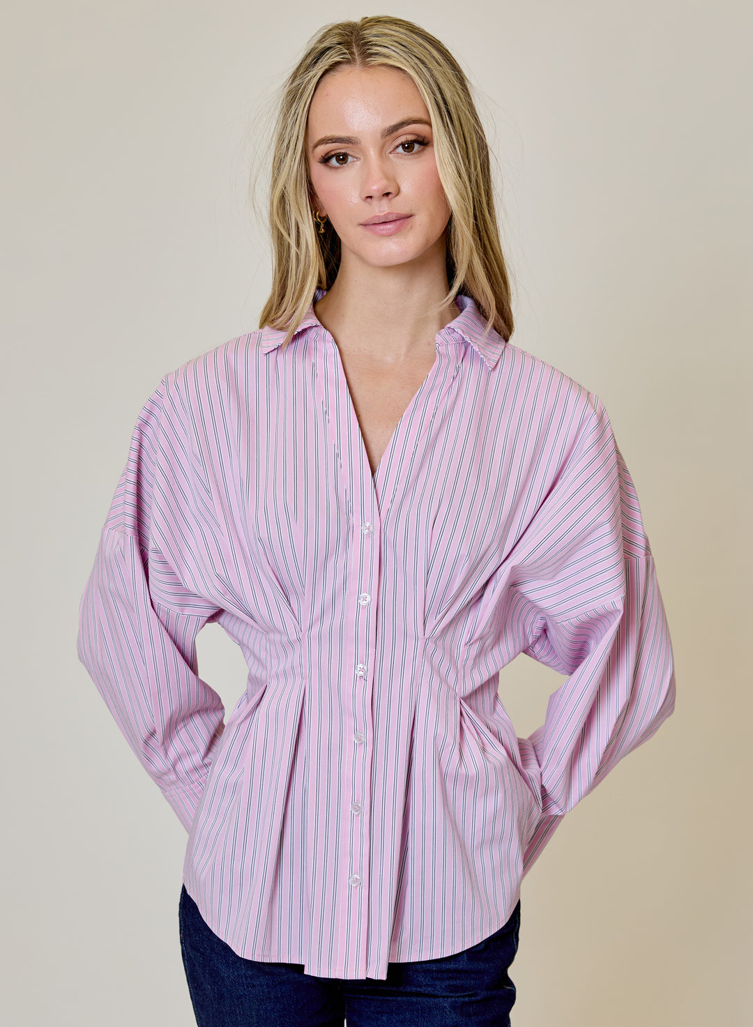 Fitted Shirt | Pink Stripes