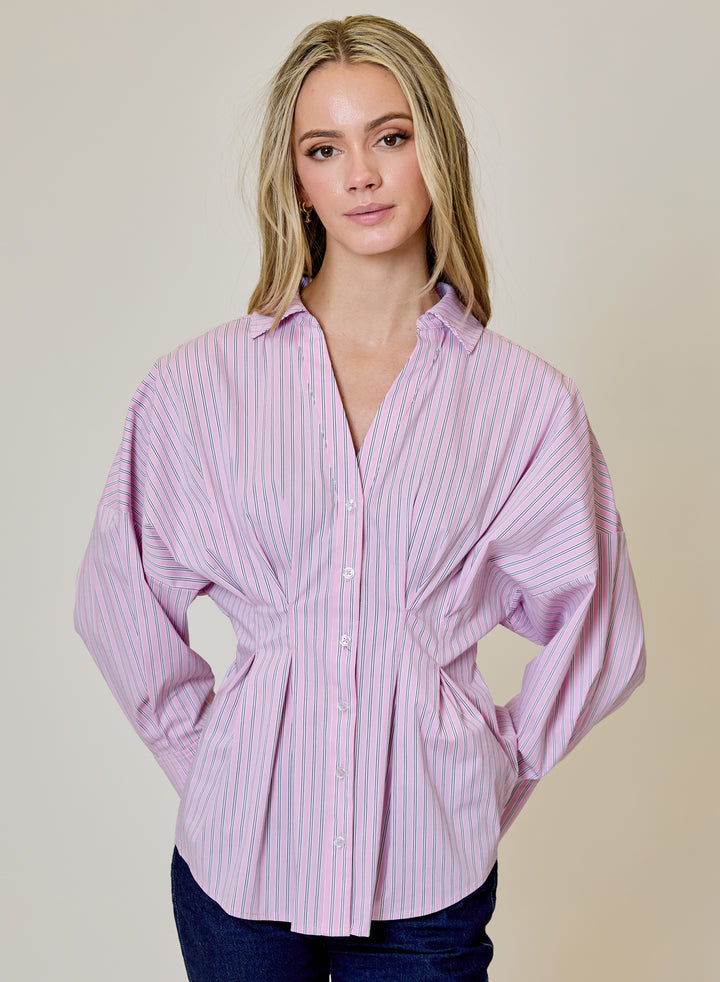 Fitted Shirt | Pink Stripes