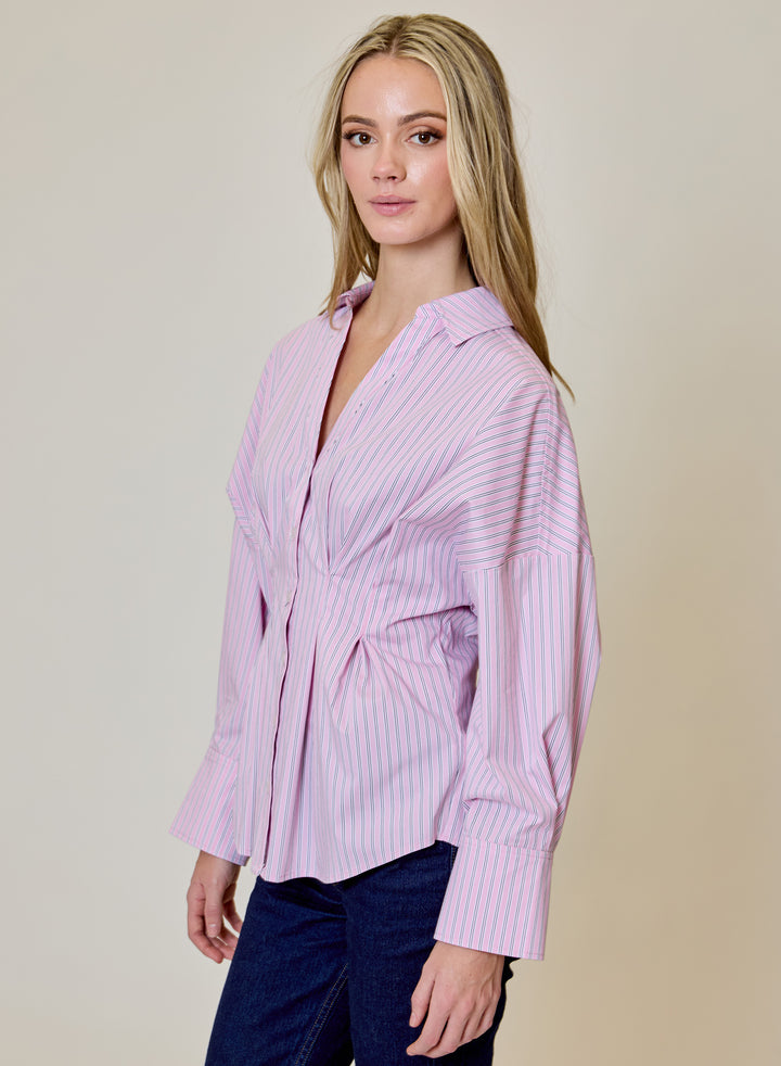 Fitted Shirt | Pink Stripes