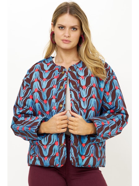 Crew Neck Jacket | Tulip Red