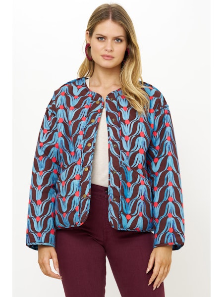 Crew Neck Jacket | Tulip Red