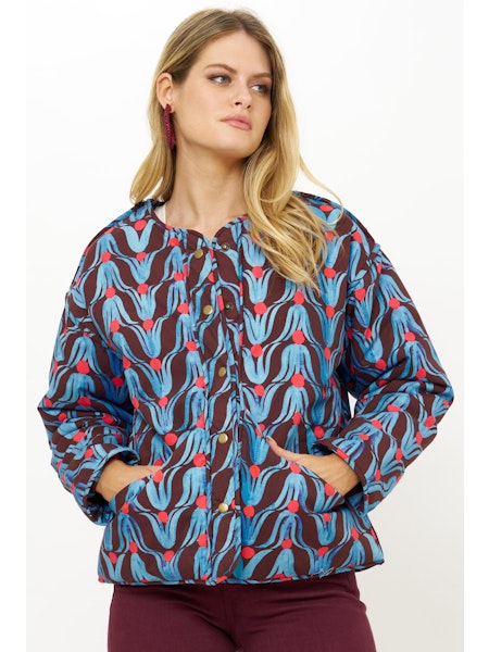 Crew Neck Jacket | Tulip Red