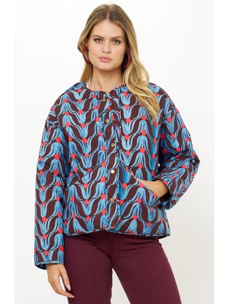 Crew Neck Jacket | Tulip Red