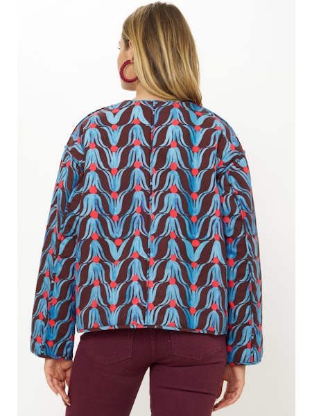Crew Neck Jacket | Tulip Red