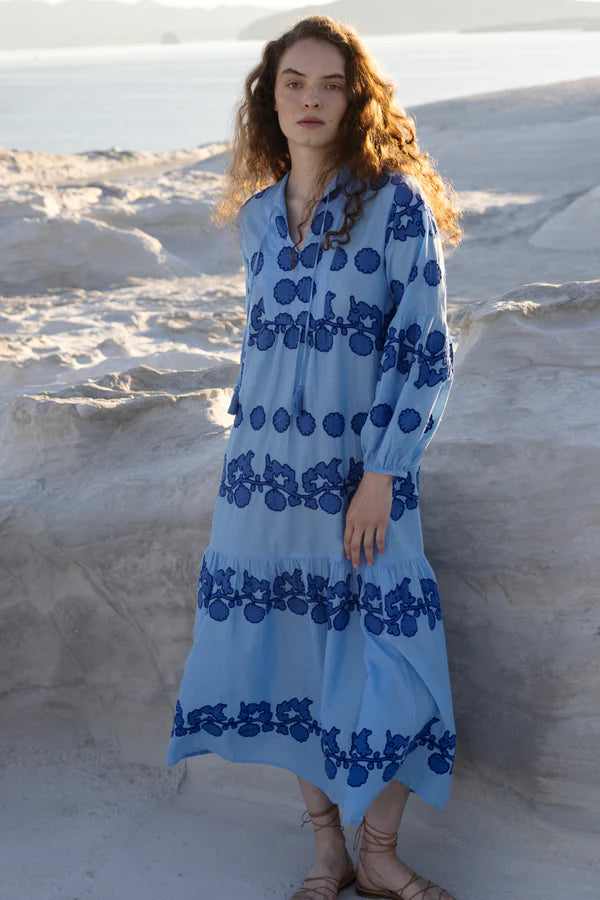 Balloon Sleeve Maxi | Tangier Blue