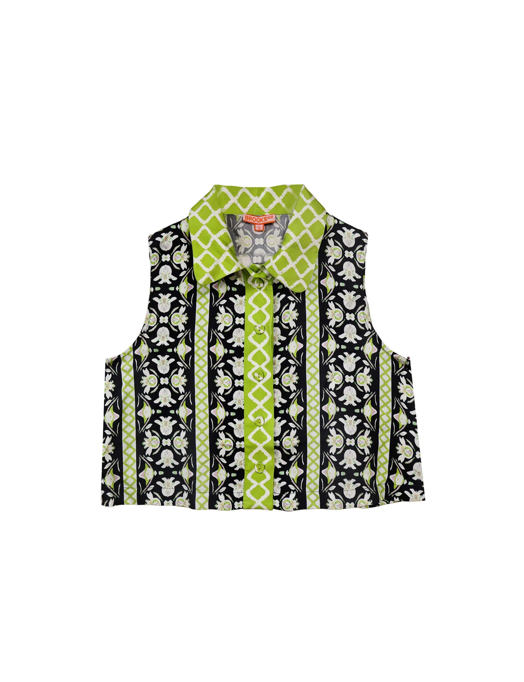 Olive Sleeveless Button Down | Fleur de Lune Black