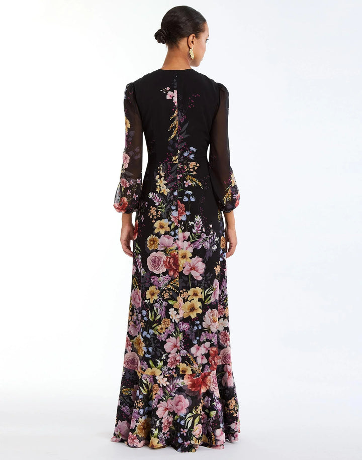Ophelia Chiffon Gown | Twilight Florals