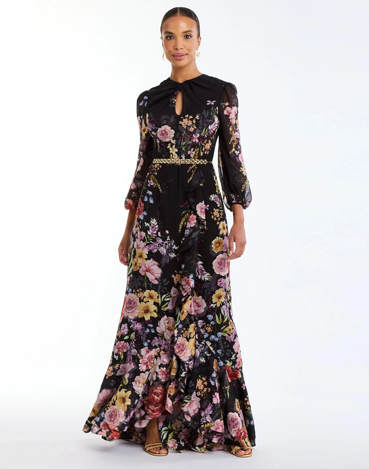 Ophelia Chiffon Gown | Twilight Florals