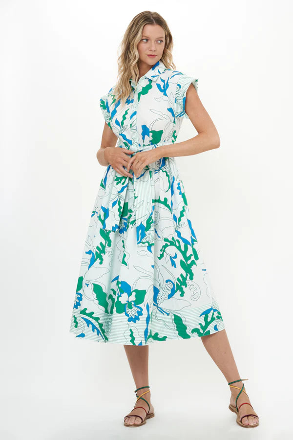 Belted Shirt Dress | Orchid Green