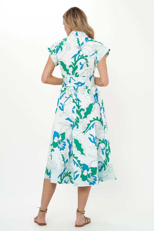 Belted Shirt Dress | Orchid Green