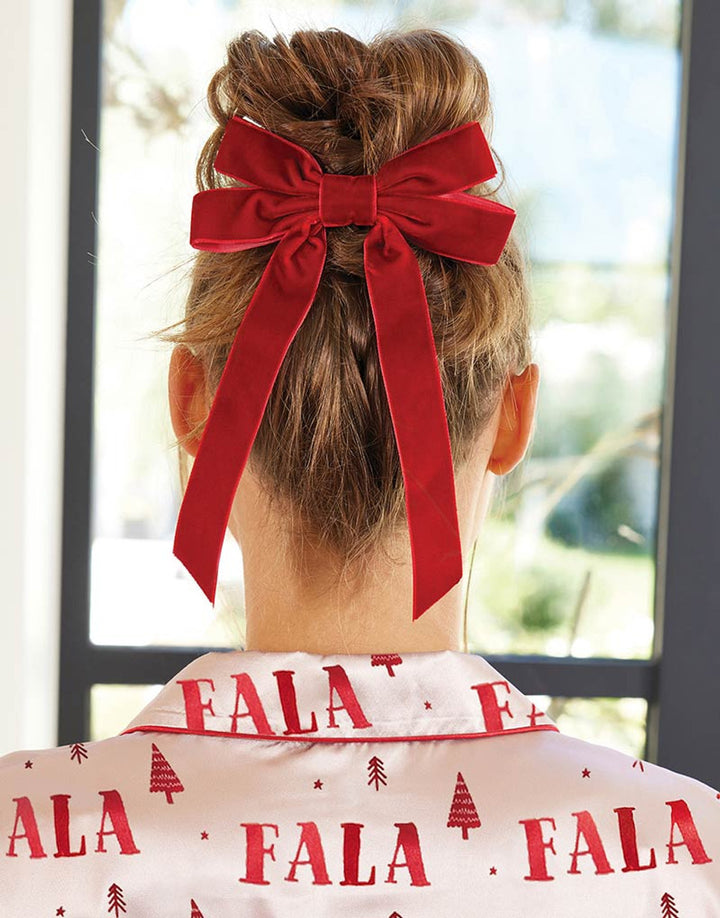 Velvet Bow Clip Set