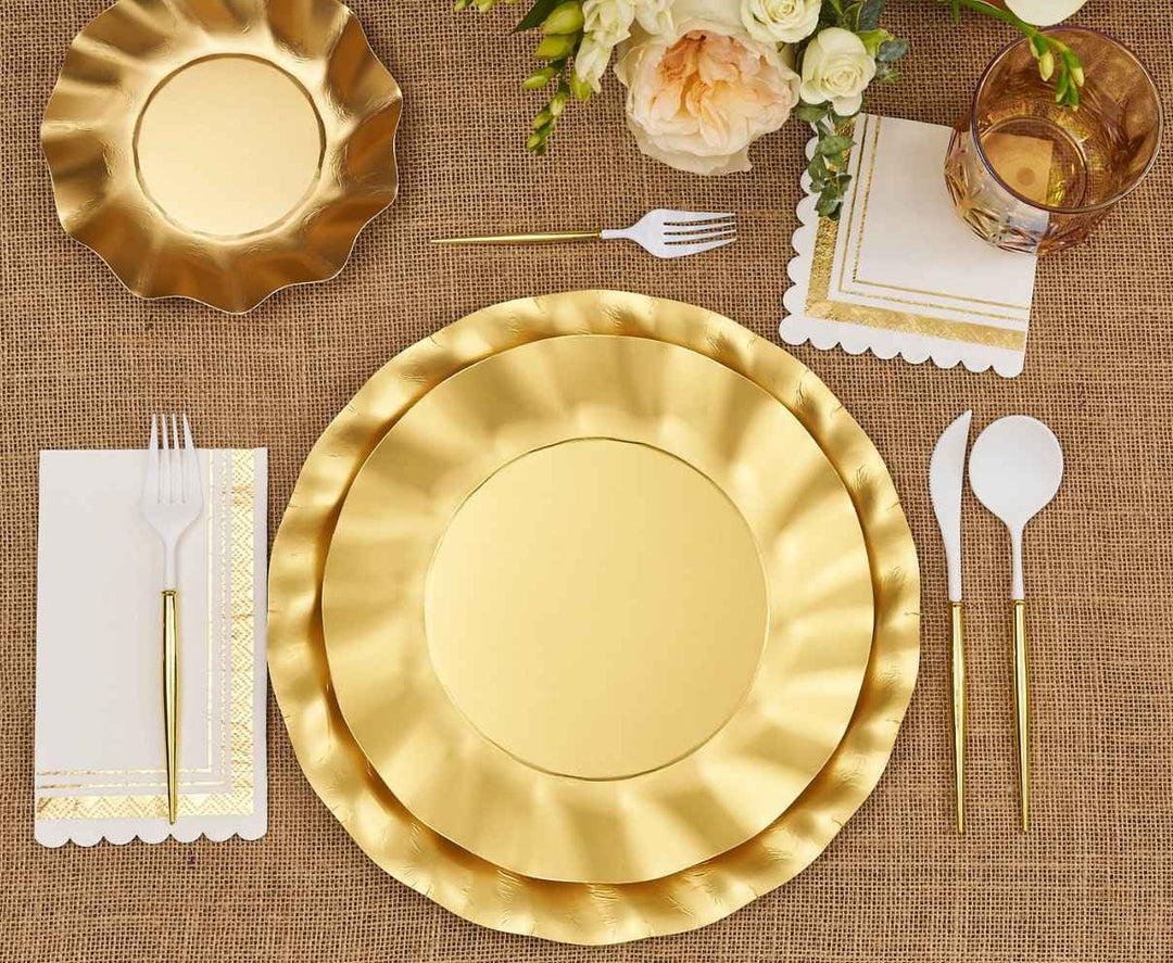 Wavy Charger Plate | Satin Gold