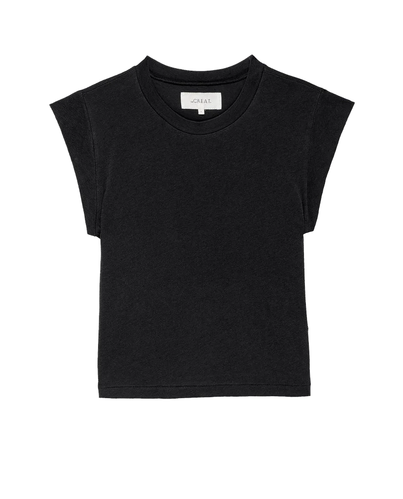 The Peak Shoulder Tee | Almost Black