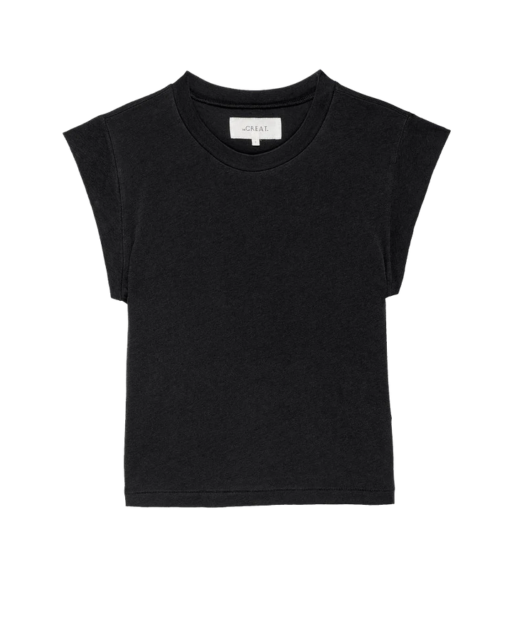 The Peak Shoulder Tee | Almost Black
