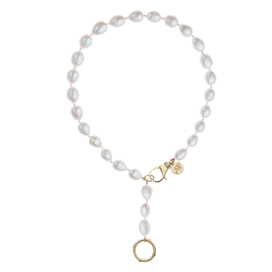 Jane Win Lariat Pearl Necklace | White Pearl