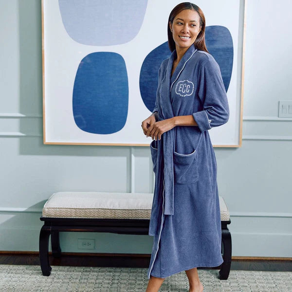 Weezie Women's Long Scallop Lightweight Robe | + Colors