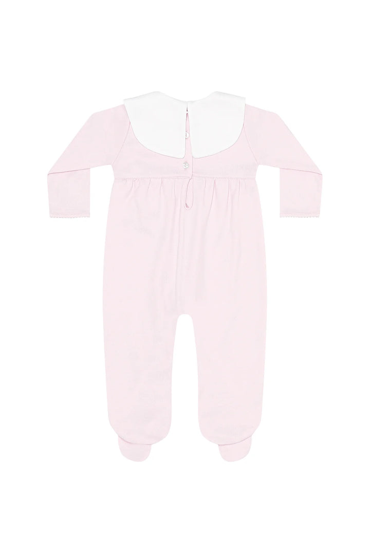 Embroidered Footie | Pink Rocking Horse