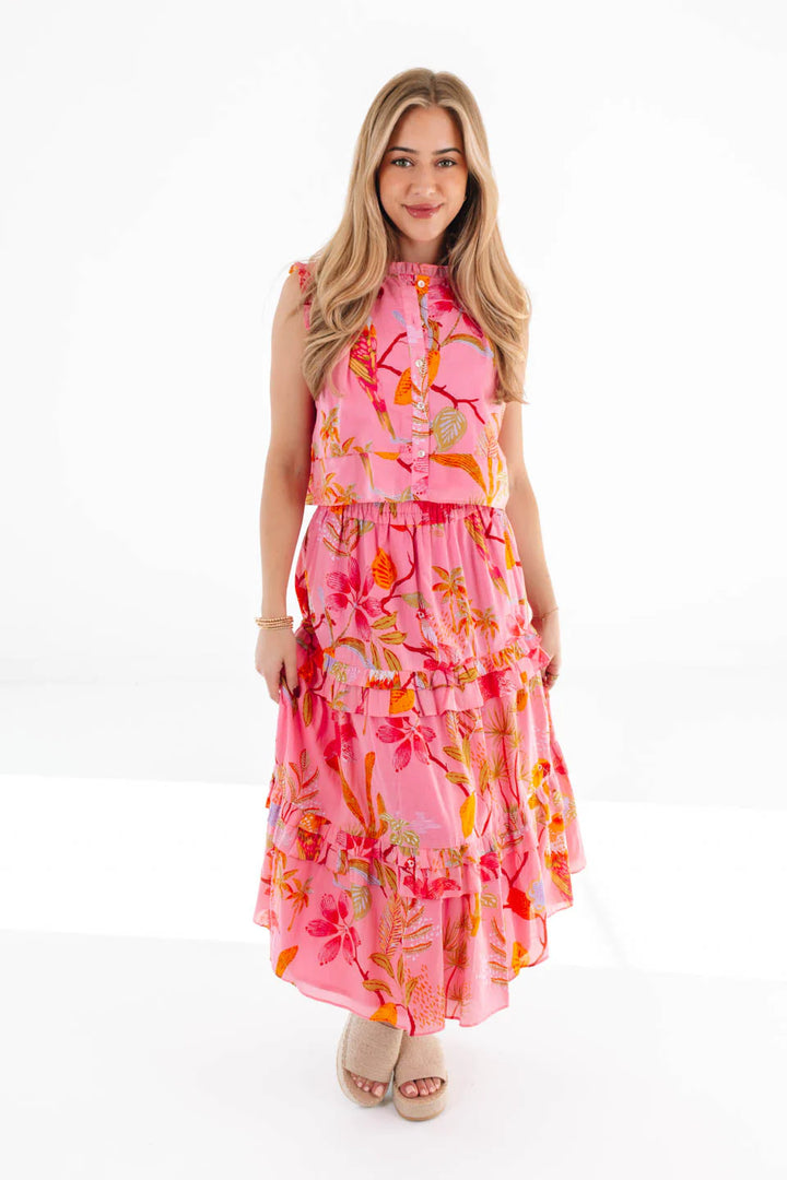 Playa Midi Skirt Set | Pink Multi