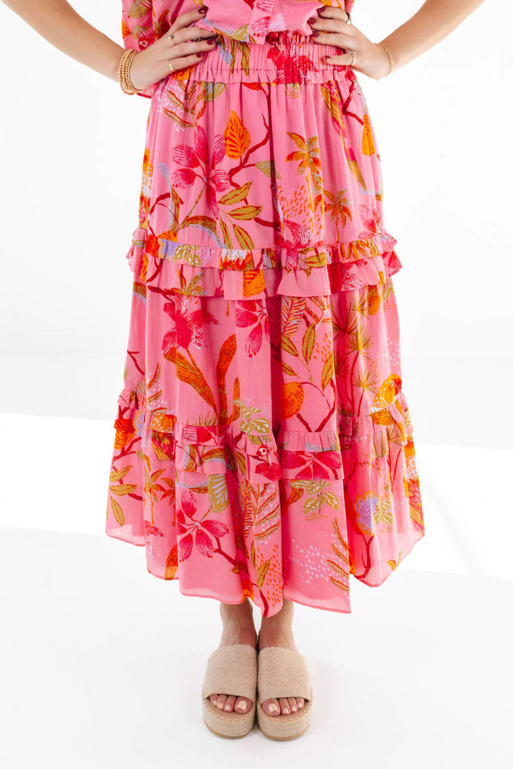 Playa Midi Skirt Set | Pink Multi