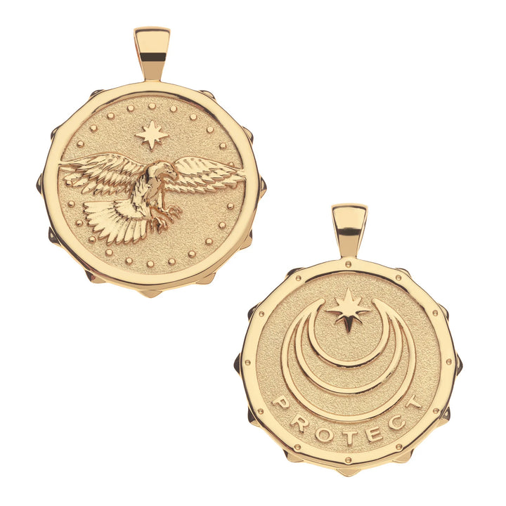 PROTECT Eagle Original Pendant Coin on 18" Drawn Link Chain