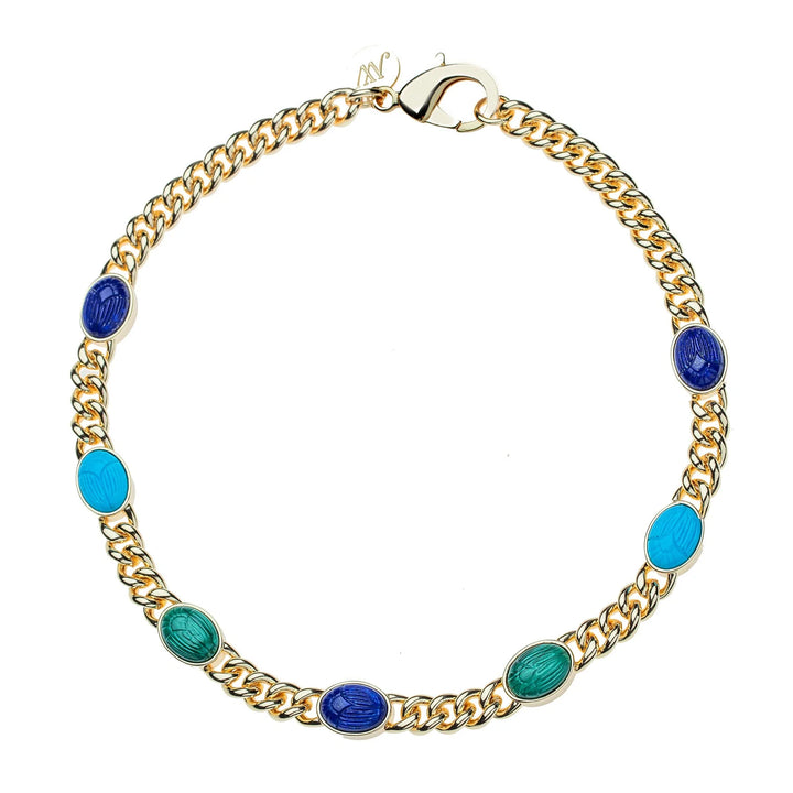 Protect Scarab Curb Chain Necklace