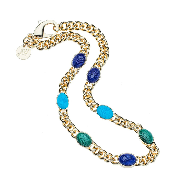 Protect Scarab Curb Chain Necklace