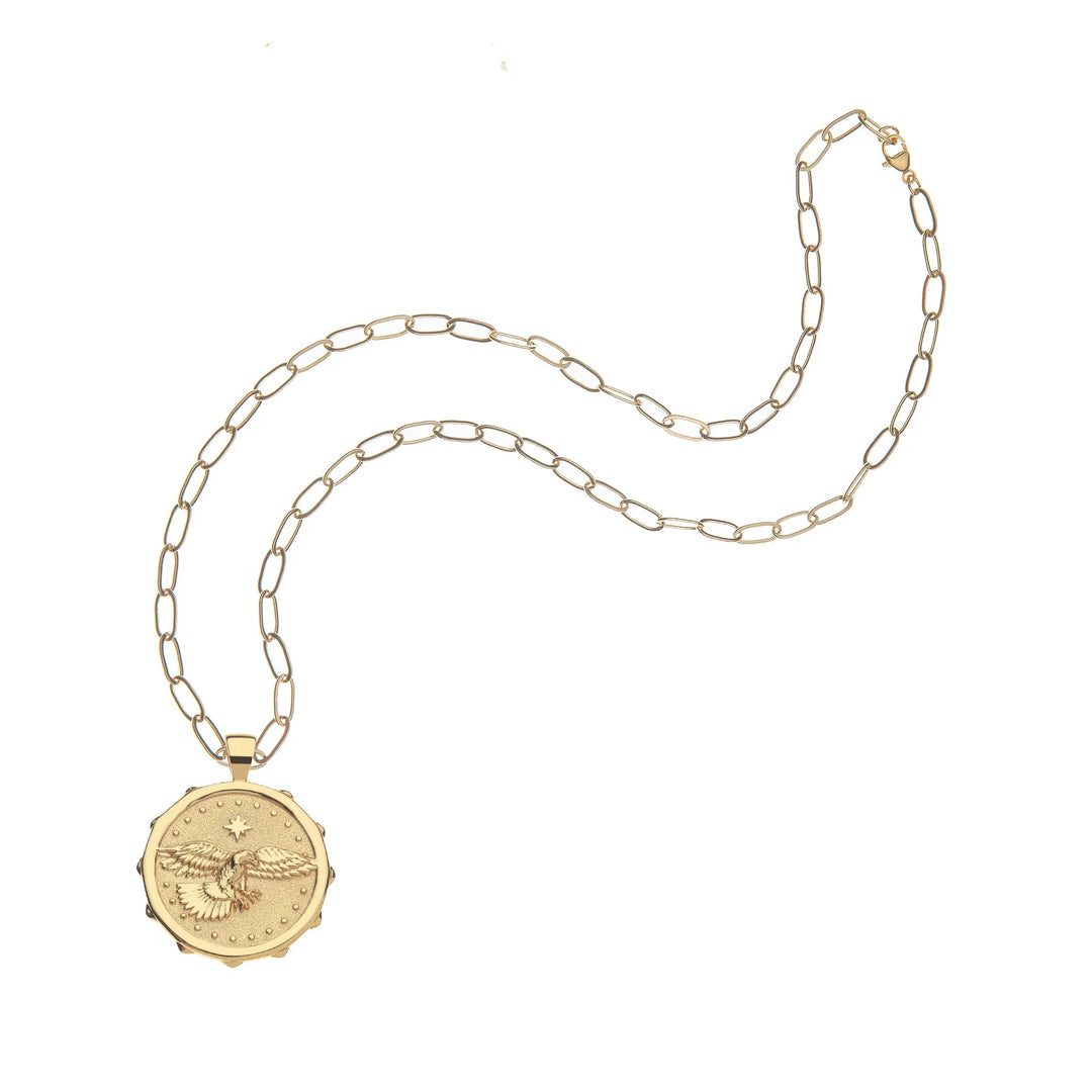 PROTECT Eagle Original Pendant Coin on 18" Drawn Link Chain