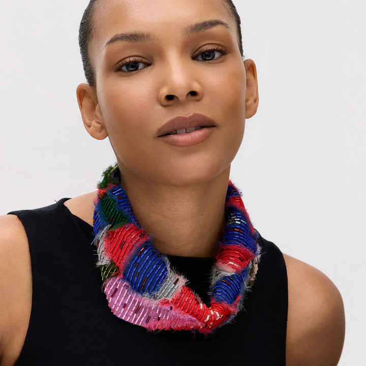 Katherine Scarf Necklace | Pink Multi