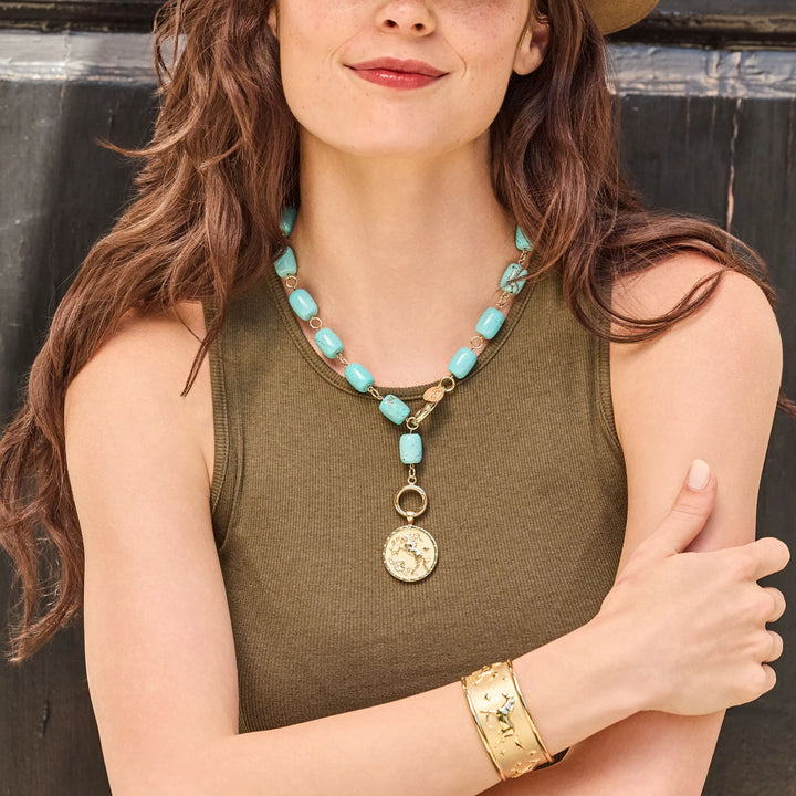 Chunky Lariat Necklace | Turquoise