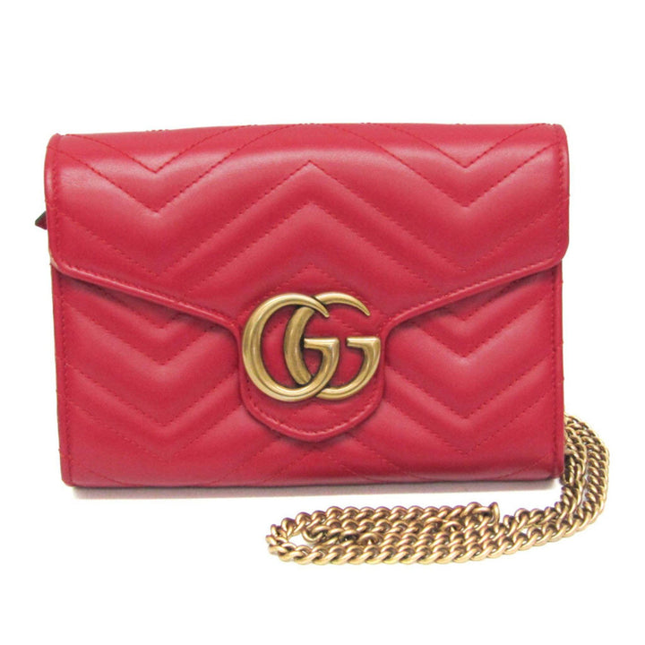 Gucci GG Marmont Chain Wallet Matelassé Chevron