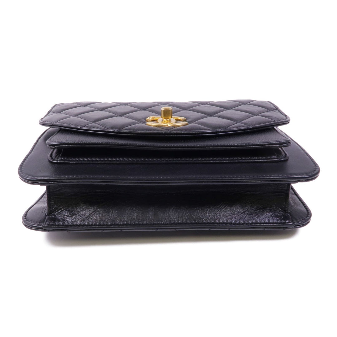 Chanel Black Cowhide Leather Shoulder Bag