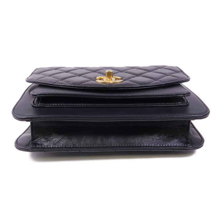 Chanel Black Cowhide Leather Shoulder Bag
