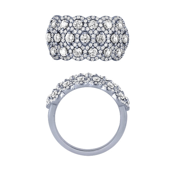14kt 3 Row Diamond Ring R7537
