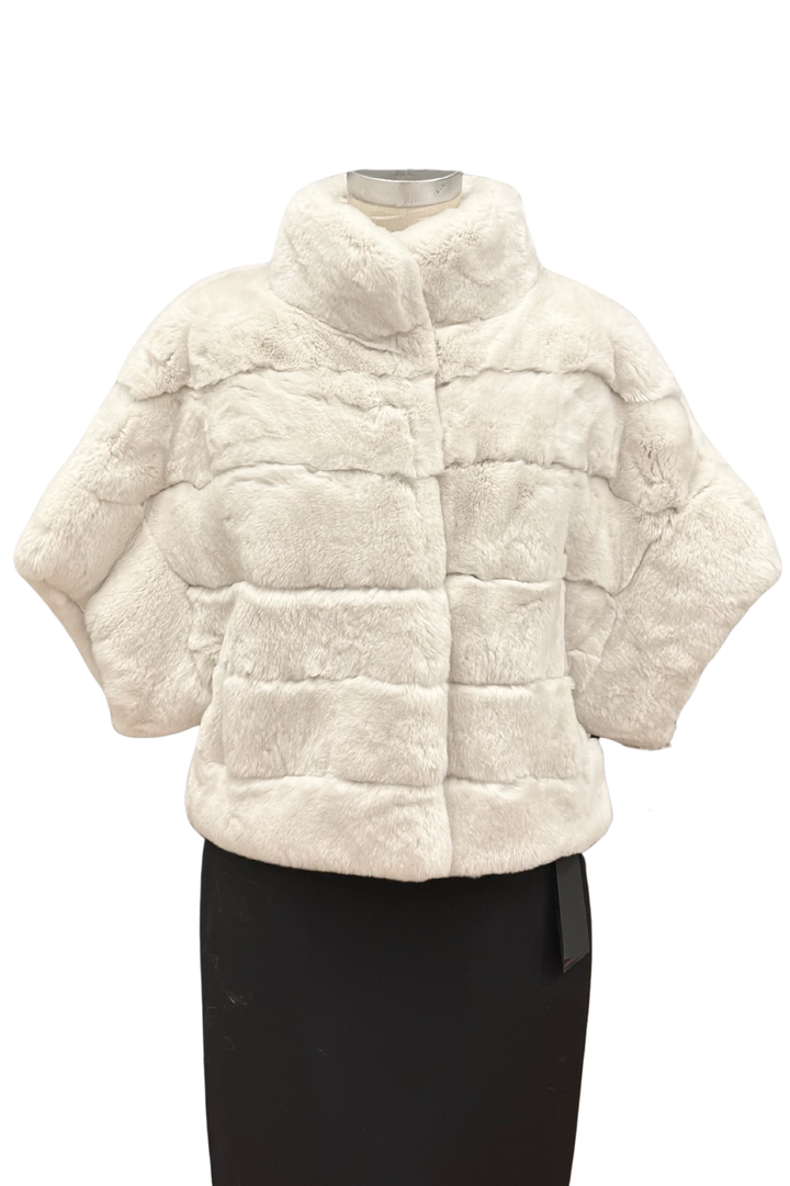 Genuine Rex Rabbit Dolman Jacket | Cream