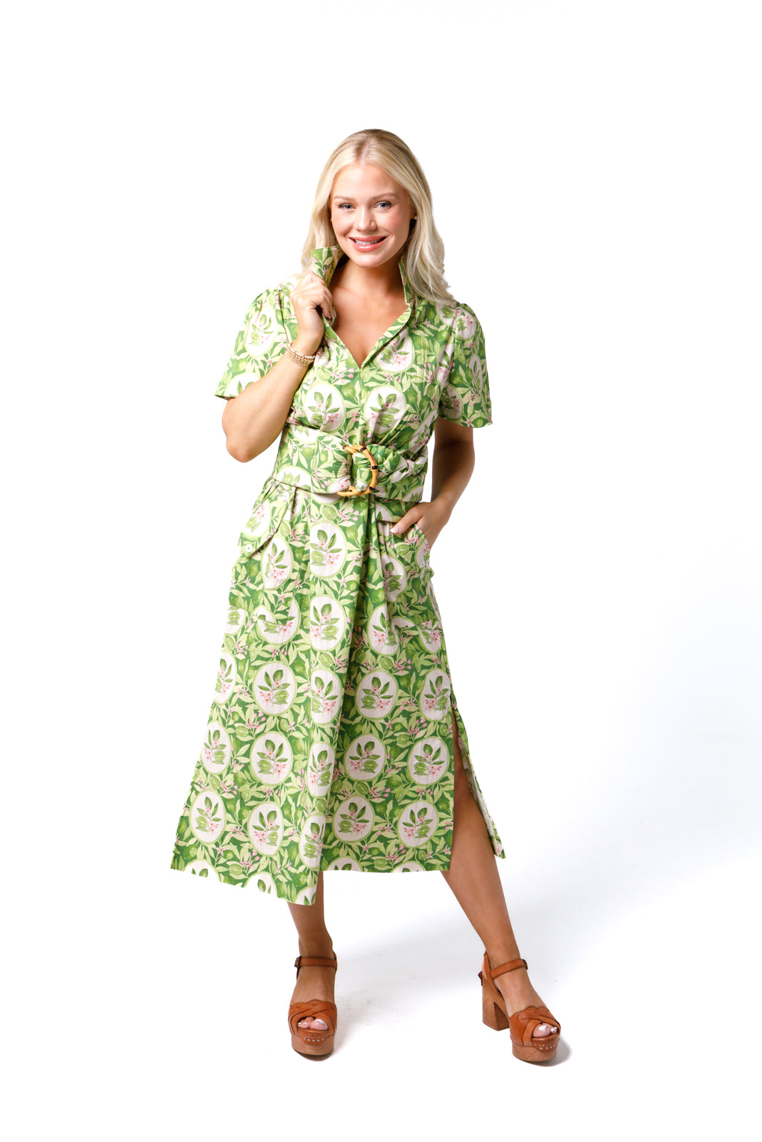 Gretchen Dress | Key Limes in Green - Charlotte's Inc