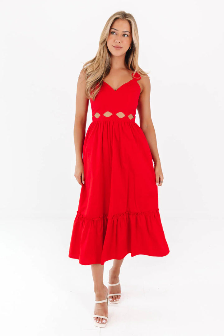 Riley Midi Dress | Red